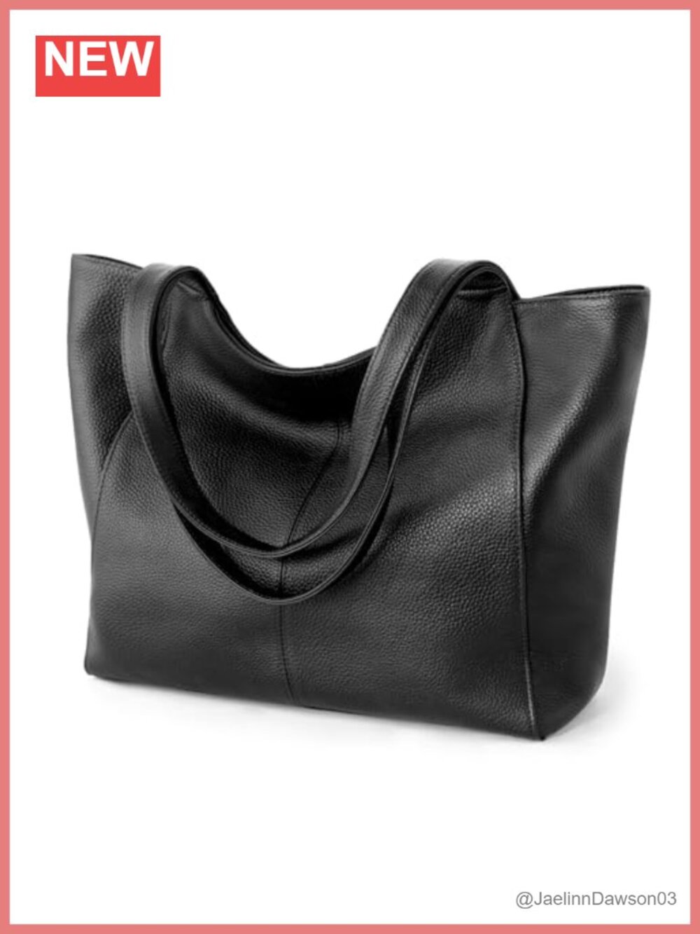 Genuine Leather Tote Bag for Women Work with Zipper Slouchy Bag